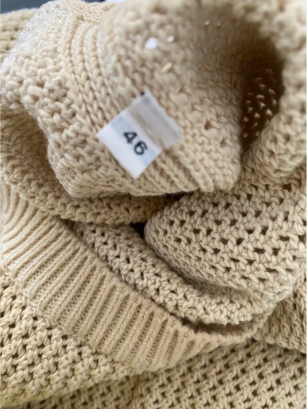 Piacenza 1733 Cotton Crochet Ivory Beige Fisherman Knit Sweater Vest Italy 46